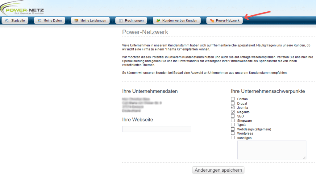 Kundenlogin Power-Netzwerk