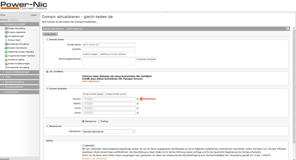 Domaininhaber Daten - Domainrobot Domain-Kontakt bearbeiten Domaininhaber Daten - Domainrobot Domain-Kontakt bearbeiten