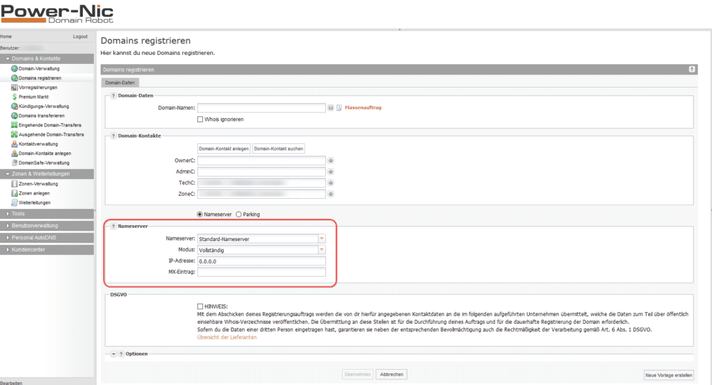 Domainupdate - Nameserver Domainupdate - Nameserver