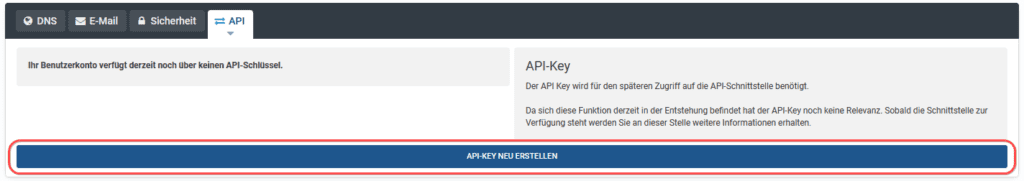 NSentry - API Key erstellen
