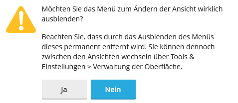 Plesk Reseller: Ansicht - Menüpunkt Hinweis