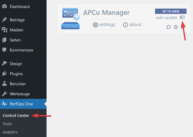 APCu Manager -> Control-Center (auto-update)