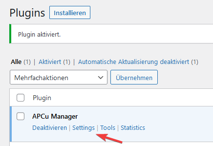 WordPress Plugin Settings (APCu-Manager)