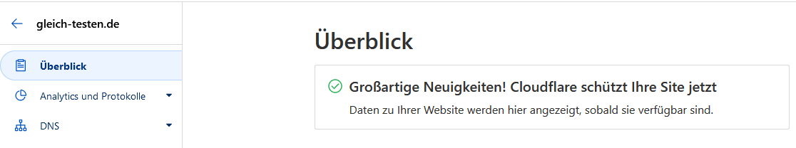 Cloudflare | Eingerichtet