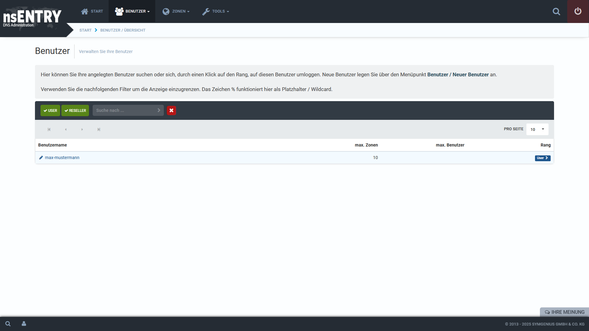 Benutzer - Übersicht