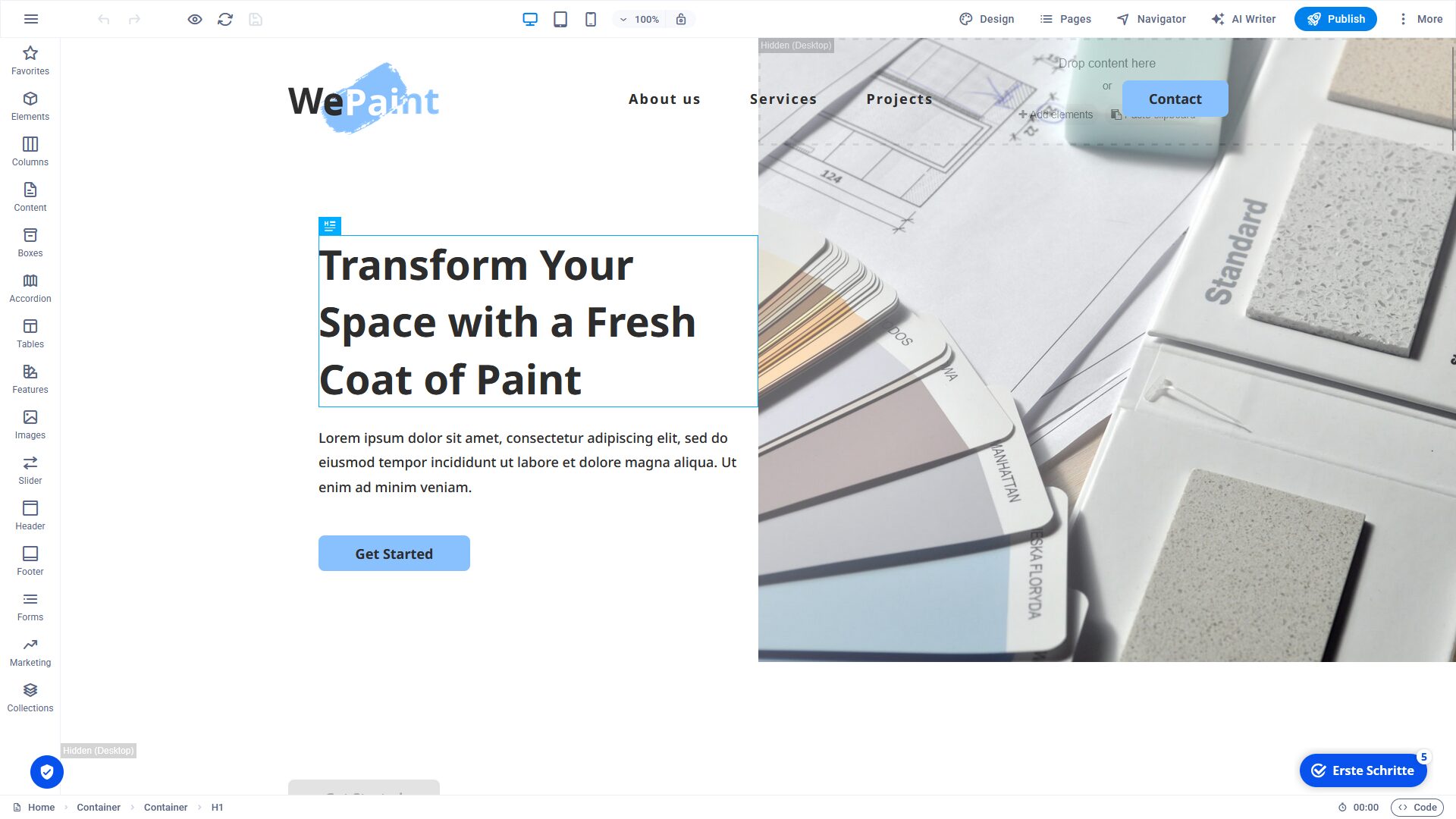Sitejet Website Builder - Seite bearbeiten