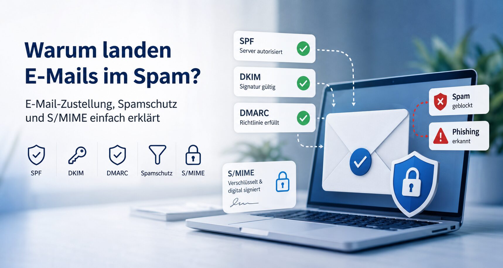 Warum landen E-Mails im Spam? E-Mail-Zustellung, Spamschutz und S/MIME