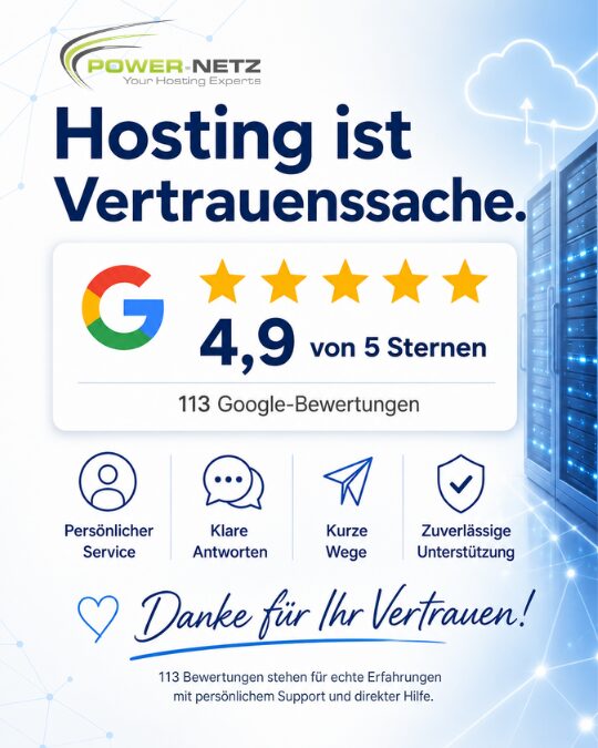 Hosting ist Vertrauenssache Hosting ist Vertrauenssache