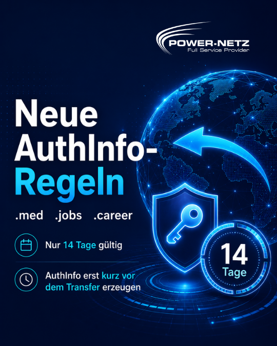 Neue AuthInfo-Regeln für .med, .jobs und .career DNS-Verwaltung für mehr als eine Domain